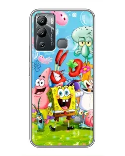 Чехол для Infinix Hot 12i с картинкой «Губка Боб и друзья»