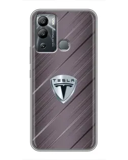 Чехол для Infinix Hot 12i с картинкой «Металлическая текстура Tesla»