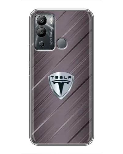 Чехол для Infinix Hot 12i с картинкой «Металлическая текстура Tesla»