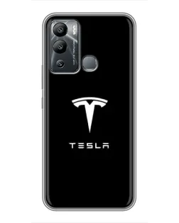 Чехол для Infinix Hot 12i с картинкой «Tesla White Logo»