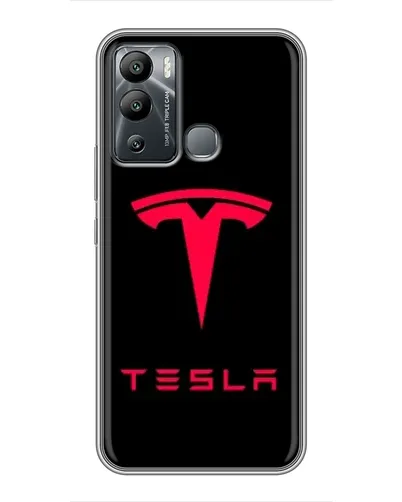 Чехол для Infinix Hot 12i с картинкой «Tesla Red Logo»