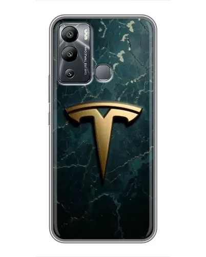 Чехол для Infinix Hot 12i с картинкой «Мраморная Tesla Gold»
