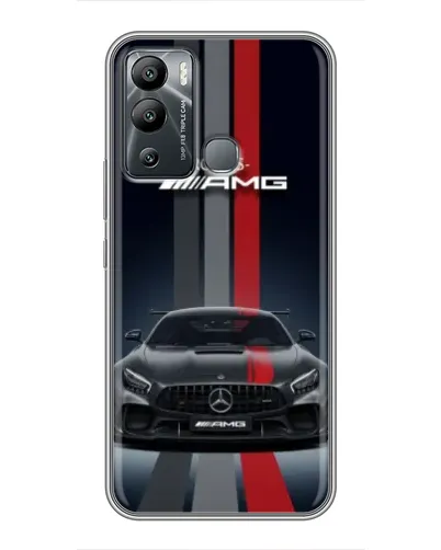 Чехол для Infinix Hot 12i с картинкой «Mercedes — белый карбон»