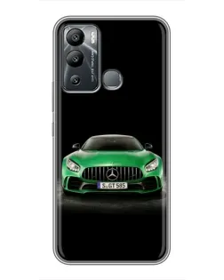 Чехол для Infinix Hot 12i с картинкой «Mercedes — неоновый лого»
