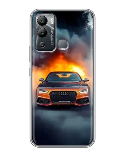 Чехол для Infinix Hot 12i с картинкой «Audi в огненном дыму»