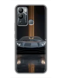 Чохол для Infinix Hot 12i з картинкою «Lamborghini золоті лінії»