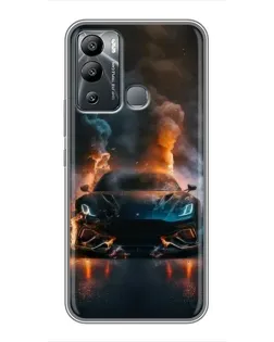 Чехол для Infinix Hot 12i с картинкой «Lamborghini дымная эстетика»