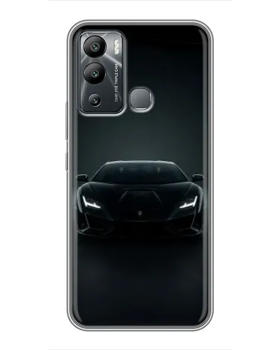 Чехол для Infinix Hot 12i с картинкой «Черный Lamborghini Aventador»