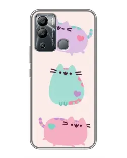 Чехол для Infinix Hot 12i с картинкой «Pusheen трио»