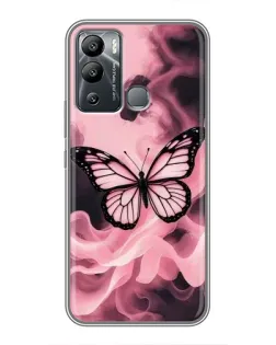 Чехол для Infinix Hot 12i с картинкой «Бабочка в дыму»