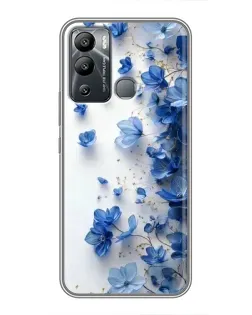Чехол для Infinix Hot 12i с картинкой «Голубой цветочный каскад»