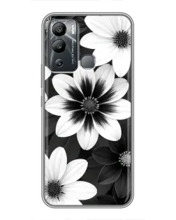 Чехол для Infinix Hot 12i с картинкой «Монохромные астры»