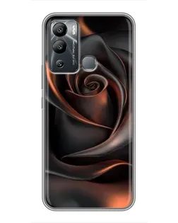 Чехол для Infinix Hot 12i с картинкой «Шелковая черная роза»