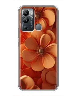 Чехол для Infinix Hot 12i с картинкой «Оранжевый макро цветок»