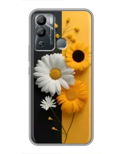 Чехол для Infinix Hot 12i с картинкой «Подсолнух и ромашка»