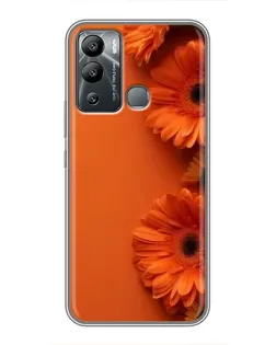 Чехол для Infinix Hot 12i с картинкой «Оранжевые герберы»