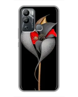 Чехол для Infinix Hot 12i с картинкой «Серебряный фантазийный цветок»