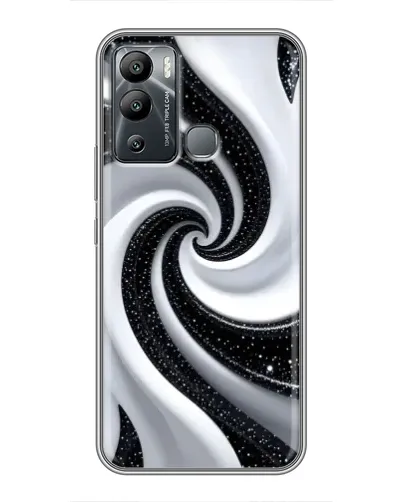 Чехол для Infinix Hot 12i с картинкой «Черно-белая спираль»