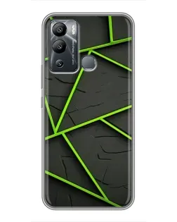 Чехол для Infinix Hot 12i с картинкой «Зеленые геометрические линии»