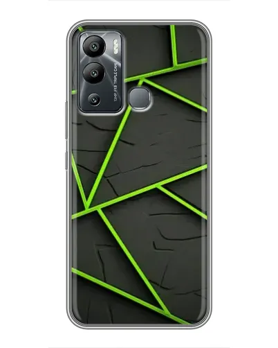 Чехол для Infinix Hot 12i с картинкой «Зеленые геометрические линии»