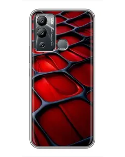 Чехол для Infinix Hot 12i с картинкой «Красная глянцевая сетка»