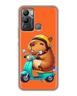 Чохол для Infinix Hot 12i з картинкою «Капібара на скутері»