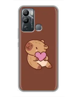 Чохол для Infinix Hot 12i з картинкою «Капібара з серцем»