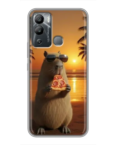 Чехол для Infinix Hot 12i с картинкой «Капибара с пиццей» Чехол для Infinix Hot 12i с картинкой «Капибара с пиццей»