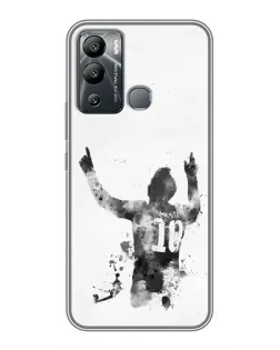 Чохол для Infinix Hot 12i з картинкою «Чорно-білий силует Мессі» Чохол для Infinix Hot 12i з картинкою «Чорно-білий силует Мессі»