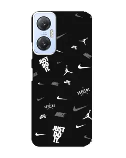 Чехол для Infinix Hot 20 (5G) с картинкой «Nike Black Pattern»