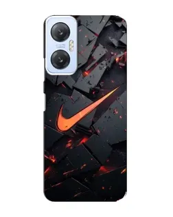 Чехол для Infinix Hot 20 (5G) с картинкой «Nike — эффект разломов»