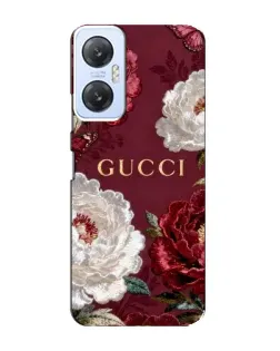 Чехол для Infinix Hot 20 (5G) с картинкой «Gucci — бордовые розы»