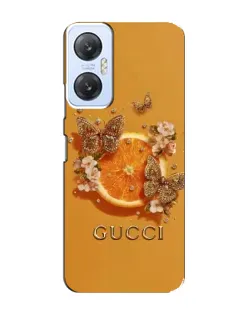 Чехол для Infinix Hot 20 (5G) с картинкой «Gucci — золотые бабочки»