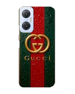 Чехол для Infinix Hot 20 (5G) с картинкой «Gucci — фирменная полоса и золото»
