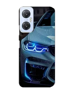 Чехол для Infinix Hot 20 (5G) с картинкой «Взгляд BMW с синими фарами»