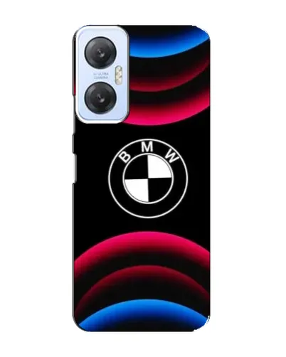 Чехол для Infinix Hot 20 (5G) с картинкой «Логотип BMW и неоновые дуги»