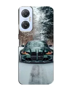 Чехол для Infinix Hot 20 (5G) с картинкой «BMW в зимнем лесу»