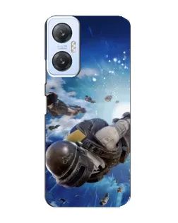 Чехол для Infinix Hot 20 (5G) с картинкой «Десант PUBG — прыжок»