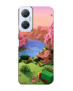 Чехол для Infinix Hot 20 (5G) с картинкой «Розовое дерево Minecraft»