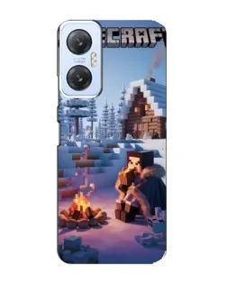 Чехол для Infinix Hot 20 (5G) с картинкой «Зимний Minecraft»