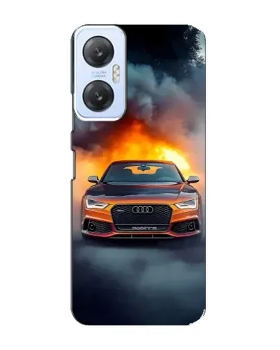 Чехол для Infinix Hot 20 (5G) с картинкой «Audi в огненном дыму»