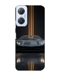 Чехол для Infinix Hot 20 (5G) с картинкой «Lamborghini золотые линии»