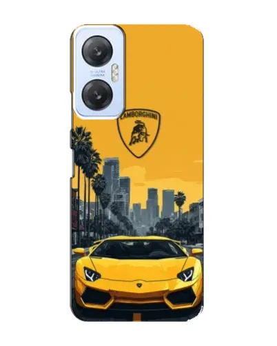 Чехол для Infinix Hot 20 (5G) с картинкой «Желтый Lamborghini город»