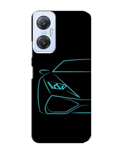 Чехол для Infinix Hot 20 (5G) с картинкой «Голубой силуэт Lamborghini»