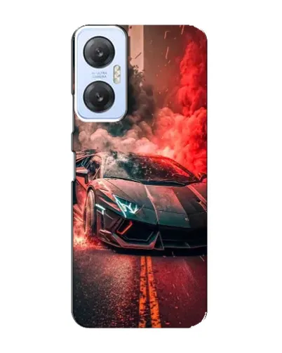 Чехол для Infinix Hot 20 (5G) с картинкой «Lamborghini красный дым»