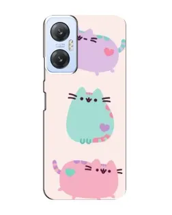 Чехол для Infinix Hot 20 (5G) с картинкой «Pusheen трио»