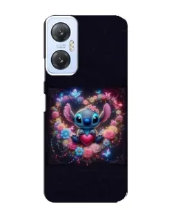 Чехол для Infinix Hot 20 (5G) с картинкой «Stitch в цветах»
