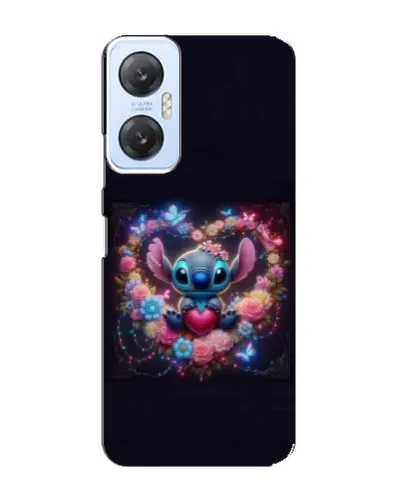 Чехол для Infinix Hot 20 (5G) с картинкой «Stitch в цветах»