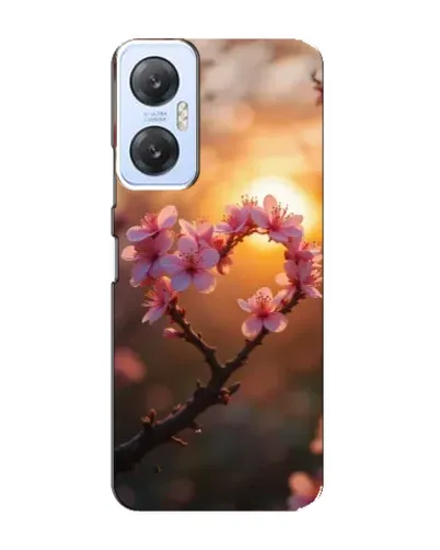 Чехол для Infinix Hot 20 (5G) с картинкой «Розовый цвет сердце на фоне заката»