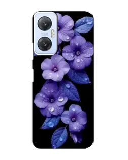Чехол для Infinix Hot 20 (5G) с картинкой «Фиолетовые цветы с росою»